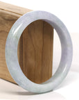 Baikalla Jewelry Jadeite Jade Bangle Bracelet Baikalla "Half Round" Lavender Green Jadeite Jade Bangle Bracelet (58.75 mm)