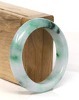 Baikalla Jewelry Jadeite Jade Bangle Bracelet "Classic Princess Half Round" Green Jadeite Jade Bangle (53 mm)