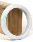 Baikalla Jewelry Jadeite Jade Bangle Bracelet Baikalla "Half Round" Lavender Green Jadeite Jade Bangle Bracelet (58.75 mm)