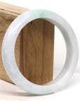 Baikalla Jewelry Jadeite Jade Bangle Bracelet Baikalla "Half Round" Lavender Green Jadeite Jade Bangle Bracelet (58.75 mm)