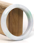 Baikalla Jewelry Jadeite Jade Bangle Bracelet Baikalla "Half Round" Lavender Green Jadeite Jade Bangle Bracelet (58.75 mm)