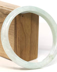 Baikalla Jewelry Jadeite Jade Bangle Bracelet Baikalla "Half Round" Light Green Lavender Jadeite Jade Bangle Bracelet (57.17 mm)