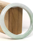 Baikalla Jewelry Jadeite Jade Bangle Bracelet Baikalla "Half Round" Light Green Lavender Jadeite Jade Bangle Bracelet ( 66.3 mm)