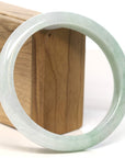 Baikalla Jewelry Jadeite Jade Bangle Bracelet Baikalla "Half Round" Light Green Lavender Jadeite Jade Bangle Bracelet (57.17 mm)