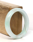 Baikalla Jewelry Jadeite Jade Bangle Bracelet Baikalla "Half Round" 18k Inlay Lavender & Green Jadeite Jade Bangle Bracelet (53.6 mm)