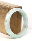 Baikalla Jewelry Jadeite Jade Bangle Bracelet Baikalla "Half Round" 18k Inlay Lavender & Green Jadeite Jade Bangle Bracelet (53.6 mm)
