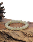 Baikalla Icy Yellow Jadeite Jade Round Bead Bracelet (7.5mm)