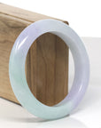 Baikalla Lavender & Green Jadeite Jade "Half Round" Bangle Bracelet (56.5mm)