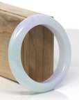 Baikalla Lavender & Green Jadeite Jade "Half Round" Bangle Bracelet (56.5mm)