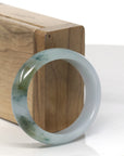 Baikalla Light Blue-Green W/ Yellow-ish Green Patch Jadeite Jade Oval Bangle (54.3mm)