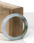 Baikalla Light Blue-Green W/ Yellow-ish Green Patch Jadeite Jade Oval Bangle (54.3mm)
