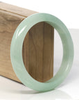 Baikalla Apple-Green Jadeite Jade "Half Round" Bangle Bracelet (59.5mm)