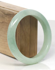 Baikalla Apple-Green Jadeite Jade "Half Round" Bangle Bracelet (59.5mm)