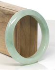 Baikalla Apple-Green Jadeite Jade "Half Round" Bangle Bracelet (59.5mm)