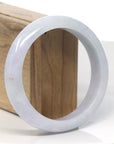 Baikalla Lavender & Light Green Jadeite Jade "Half Round" Bangle Bracelet (62mm)