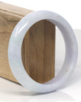 Baikalla Lavender & Light Green Jadeite Jade "Half Round" Bangle Bracelet (62mm)