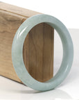 Baikalla Light Green Jadeite Jade "Half Round" Bangle Bracelet (59mm)