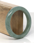 Baikalla Oil-Green Jadeite Jade "Half Round" Bangle Bracelet (56.5mm)