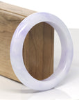 Baikalla "Vixen" Purple & Light Lavender Jadeite Jade "Half Round" Bangle Bracelet (57.8mm)