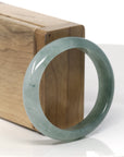 Baikalla Icy Oil-Green Jadeite Jade Oval Bangle (57.5mm)