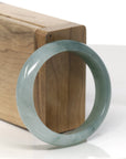 Baikalla Icy Oil-Green Jadeite Jade Oval Bangle (57.5mm)