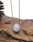 Baikalla "Ping An Kou" (Good Luck Button) Light Lavender Jadeite Jade Pendant Necklace