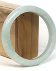 Baikalla Jewelry Jadeite Jade Bangle Bracelet Baikalla "Half Round" Light Green Jadeite Jade Bangle Bracelet (62.4 mm)