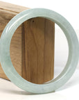 Baikalla Jewelry Jadeite Jade Bangle Bracelet Baikalla "Half Round" Light Green Jadeite Jade Bangle Bracelet (62.4 mm)