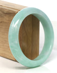 Baikalla Jewelry Jadeite Jade Bangle Bracelet "Classic Princess Half Round" Apple Green Jadeite Jade Bangle (54.6 mm)