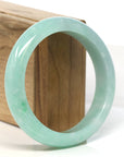 Baikalla Jewelry Jadeite Jade Bangle Bracelet "Classic Princess Half Round" Apple Green Jadeite Jade Bangle (54.6 mm)