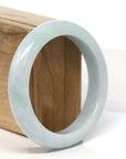 Baikalla Jewelry Jadeite Jade Bangle Bracelet Baikalla "Half Round" Light Lavender Jadeite Jade Bangle Bracelet (57.4 mm)