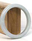 Baikalla Jewelry Jadeite Jade Bangle Bracelet Baikalla "Half Round" Light Lavender Jadeite Jade Bangle Bracelet (62.5 mm)