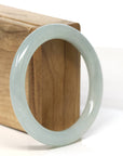 Baikalla Jewelry Jadeite Jade Bangle Bracelet "Classic Round" Ice Jadeite Jade Bangle (53.4 mm)