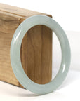 Baikalla Jewelry Jadeite Jade Bangle Bracelet "Classic Round" Ice Jadeite Jade Bangle (53.4 mm)