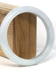 Baikalla Jewelry Jadeite Jade Bangle Bracelet Baikalla "Half Round" Light Lavender Jadeite Jade Bangle Bracelet (62.5mm)