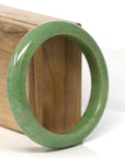 Baikalla Jewelry Jadeite Jade Bangle Bracelet Genuine Burmese Yellow- Green Jadeite Jade Bangle (58.15 mm)