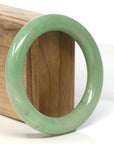 Baikalla Jewelry Jadeite Jade Bangle Bracelet Genuine Burmese Yellow- Green Jadeite Jade Bangle (58.15 mm)