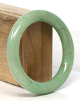 Baikalla Jewelry Jadeite Jade Bangle Bracelet Genuine Burmese Yellow- Green Jadeite Jade Bangle (58.15 mm)