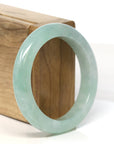 Baikalla Jewelry Jadeite Jade Bangle Bracelet "Classic Princess Half Round" Blue- Green Jadeite Jade Bangle (52.3 mm)