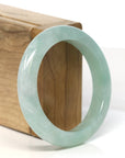 Baikalla Jewelry Jadeite Jade Bangle Bracelet "Classic Princess Half Round" Blue- Green Jadeite Jade Bangle (52.3 mm)