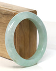 Baikalla Jewelry Jadeite Jade Bangle Bracelet "Classic Princess Half Round" Blue- Green Jadeite Jade Bangle (52.3 mm)