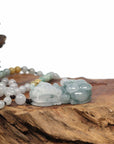 Baikalla Jewelry genuine jadeite carving Baikalla™ Pi Xiu Genuine Burmese Blue Green Jadeite Jade PiXiu Pendant Necklace (FengShui Lucky)