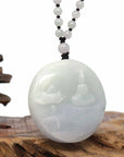 Baikalla Jewelry Jade Guanyin Pendant Necklace Baikalla "Goddess of Compassion" Genuine Burmese Jadeite Jade Guanyin Necklace