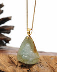 Baikalla Jewelry Gold Jade Buddha Baikalla "Laughing Buddha" Genuine Yellow Jadeite Jade with 18K Gold Bail