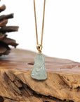 Baikalla Jewelry Jade Guanyin Pendant Necklace 18k Yellow Gold Genuine Burmese Jadeite Jade Baby Buddha Necklace