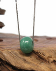 Baikalla Jewelry Jade Pendant Necklace Baikalla™ "Good Luck Button" Necklace Real Vibrant Green Jade Lucky KouKou Pendant Necklace