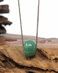 Baikalla Jewelry Jade Pendant Necklace Baikalla™ "Good Luck Button" Necklace Real Vibrant Green Jade Lucky KouKou Pendant Necklace