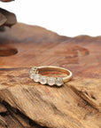 Baikalla Jewelry Jadeite Engagement Ring Baikalla "7 Stone Anniversary" 14k Yellow Gold Natural Ice Jadeite Jade Band