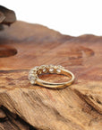 Baikalla Jewelry Jadeite Engagement Ring Baikalla "7 Stone Anniversary" 14k Yellow Gold Natural Ice Jadeite Jade Band