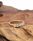 Baikalla Jewelry Jadeite Engagement Ring Baikalla "7 Stone Anniversary" 14k Yellow Gold Natural Ice Jadeite Jade Band